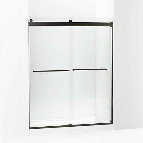 Levity® 74" H sliding shower door with 1/4"- Thick Glass