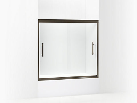 Finesse™ Peak™  55-1/2" H frameless sliding bath door with 5/16" - thick glass