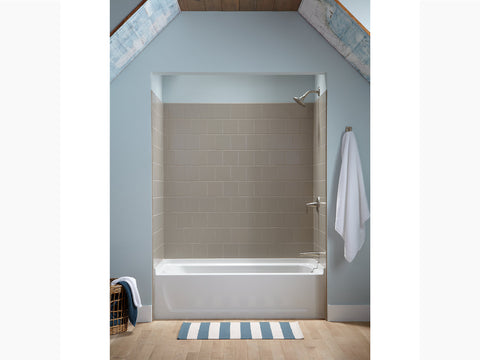 Ensemble 60 x 30 bath with left-hand above-floor drain