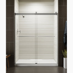 Levity® 74" H sliding shower door with 1/4"- Thick Glass