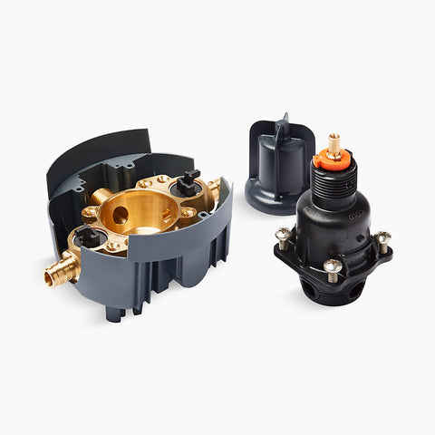 Kohler Rite-Temp Pressure-balancing valve body and cartridge kit with service stops