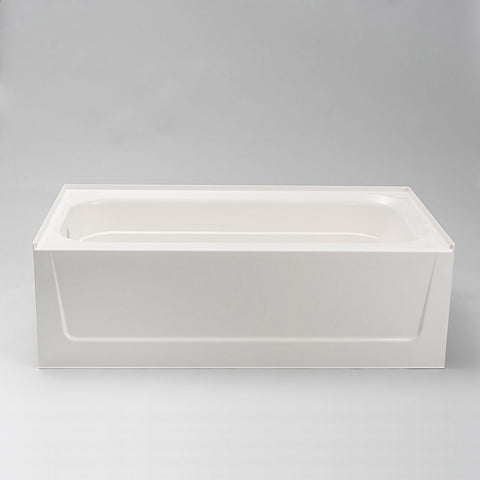 T6030L-AFD 30 x 60 TOPAZ Fiberglass Bathtub with Above the Floor Drain - Left Hand Drain - White