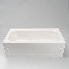 T6030L-AFD 30 x 60 TOPAZ Fiberglass Bathtub with Above the Floor Drain - Left Hand Drain - White