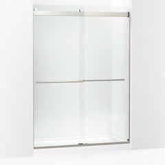 Levity® Plus Frameless sliding shower door, 77-9/16" H x 56-5/8 - 59-5/8" W, with 5/16"-thick Crystal Clear glass