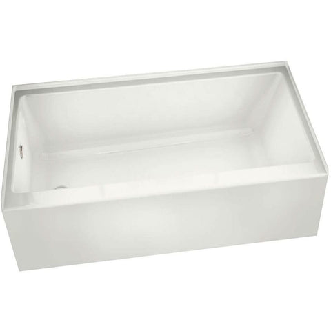 Maax Rubix 60 Alcove Acrylic Soaking Tub with Left Drain and Overflow