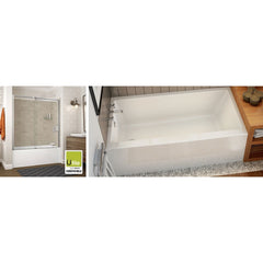 Maax Rubix 60 Alcove Acrylic Soaking Tub with Left Drain and Overflow