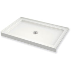 Maax B3Round 47-78 x 31-78 Rectangular Shower Base with Single Threshold and Center Drain