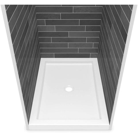 Maax B3Round 47-78 x 31-78 Rectangular Shower Base with Single Threshold and Center Drain