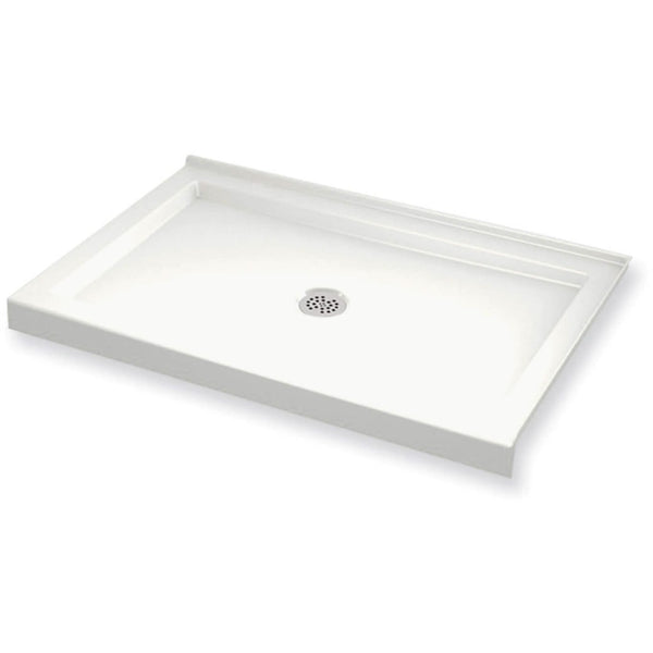 Maax B3Round 47-78 x 31-78 Rectangular Shower Base with Double Threshold and Center Drain