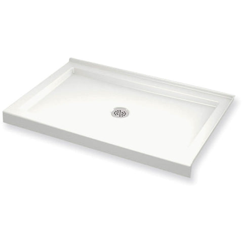 Maax B3Round 47-78 x 31-78 Rectangular Shower Base with Double Threshold and Center Drain