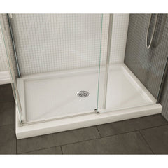 Maax B3Round 47-78 x 31-78 Rectangular Shower Base with Double Threshold and Center Drain