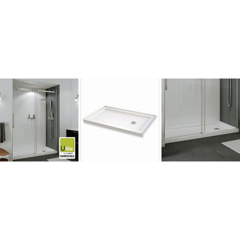 Maax B3Square 59-78 x 31-78 Rectangular Shower Base with Single Threshold and Left Drain